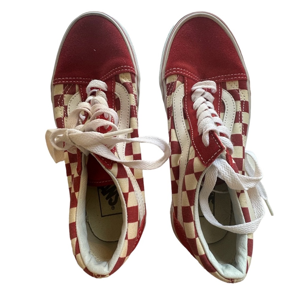 VANS old skool checkerboard red (size 6)
